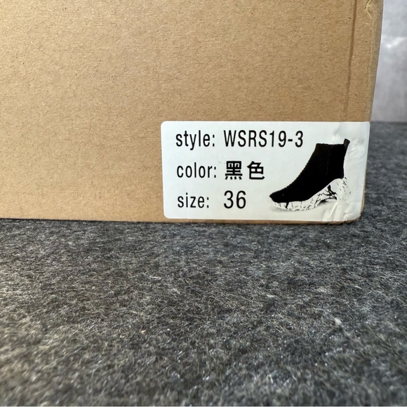 NEW Platform Ankle Stud Sock Black & White Booties-36 - Picture 5 of 14